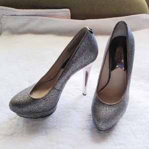 Michael Kors Grey Glitter Platform Heels